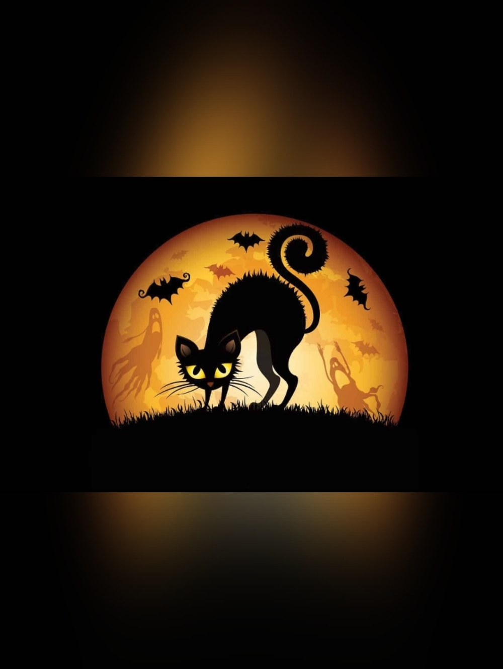 Custom Fridge Magnet Black Cat Halloween